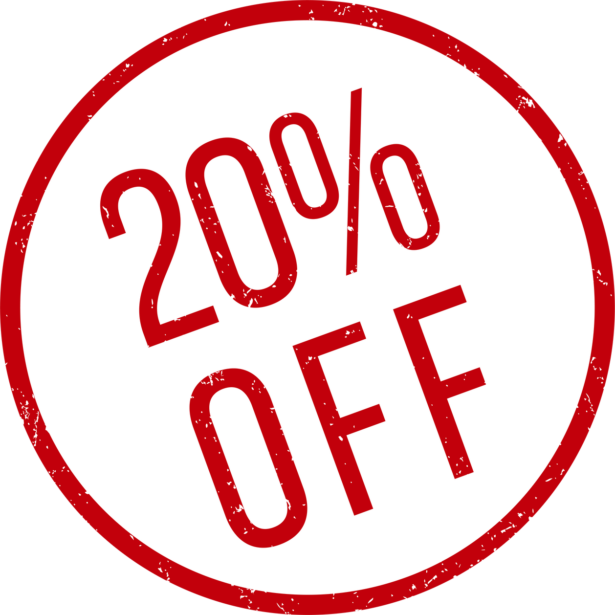 20% off discount stamp